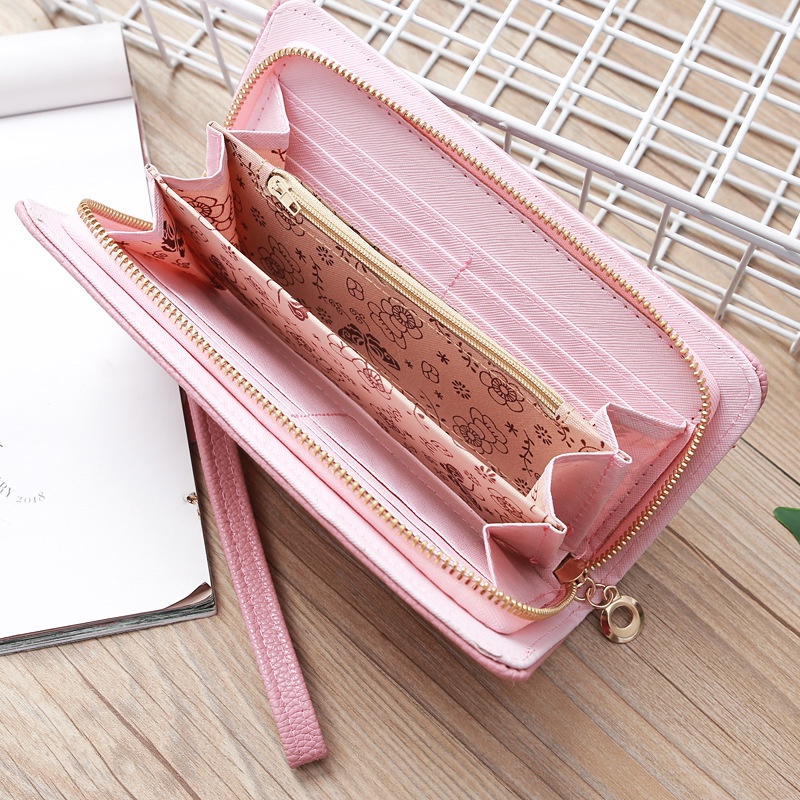 Ví Da JASMIN NOIR PU Dáng Dài Phối Khóa Kéo Thiết Kế Đơn Giản Thời Trang Cho Nữ