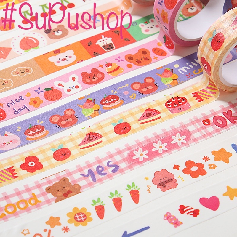 ❄❄WASHI TAPE NHIỀU MÀU SẮC, CÁC HÌNH ĐỦ CHUẨN IU