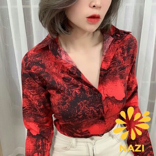 [Kèm ảnh thật] Áo Sơ Mi Lụa Cá Tính Họa Tiết 3D Hàng Đẹp Nazi Ao02
