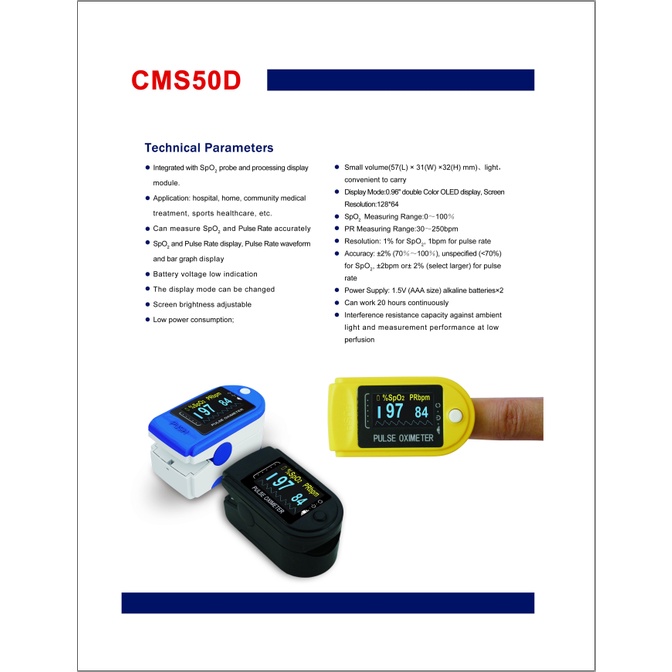 Máy đo nồng độ oxy bão hòa trong máu SPO2 CONTEC CMS50D