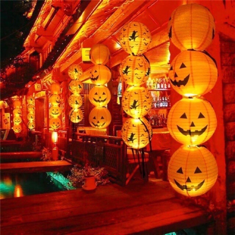 Đèn lồng giấy Halloween - đèn lồng quả bí ngô