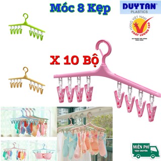 COMBO 10 Bộ Móc 8 Kẹp Nhựa DUY TÂN