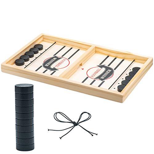 Bộ trò chơi bắn bi xuyên lỗ, bàn bắn bi gỗ, bàn cờ búng bằng gỗ loại lớn 54.7x24.5cm