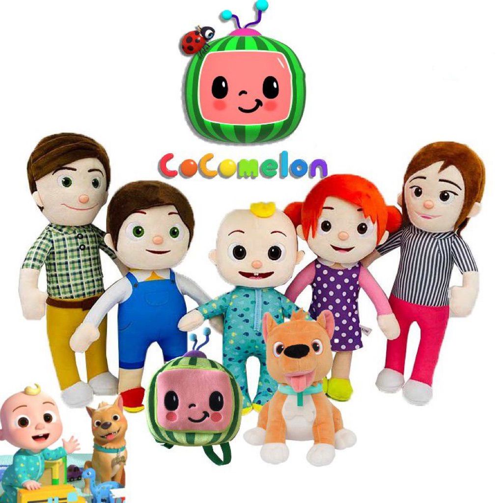 Đồ chơi nhồi bông kiểu dáng Cocomelon JJ dễ thương dành Jo Jo Bingo Dog Cocomelon Family Plushie Doll Kids Baby Birthday