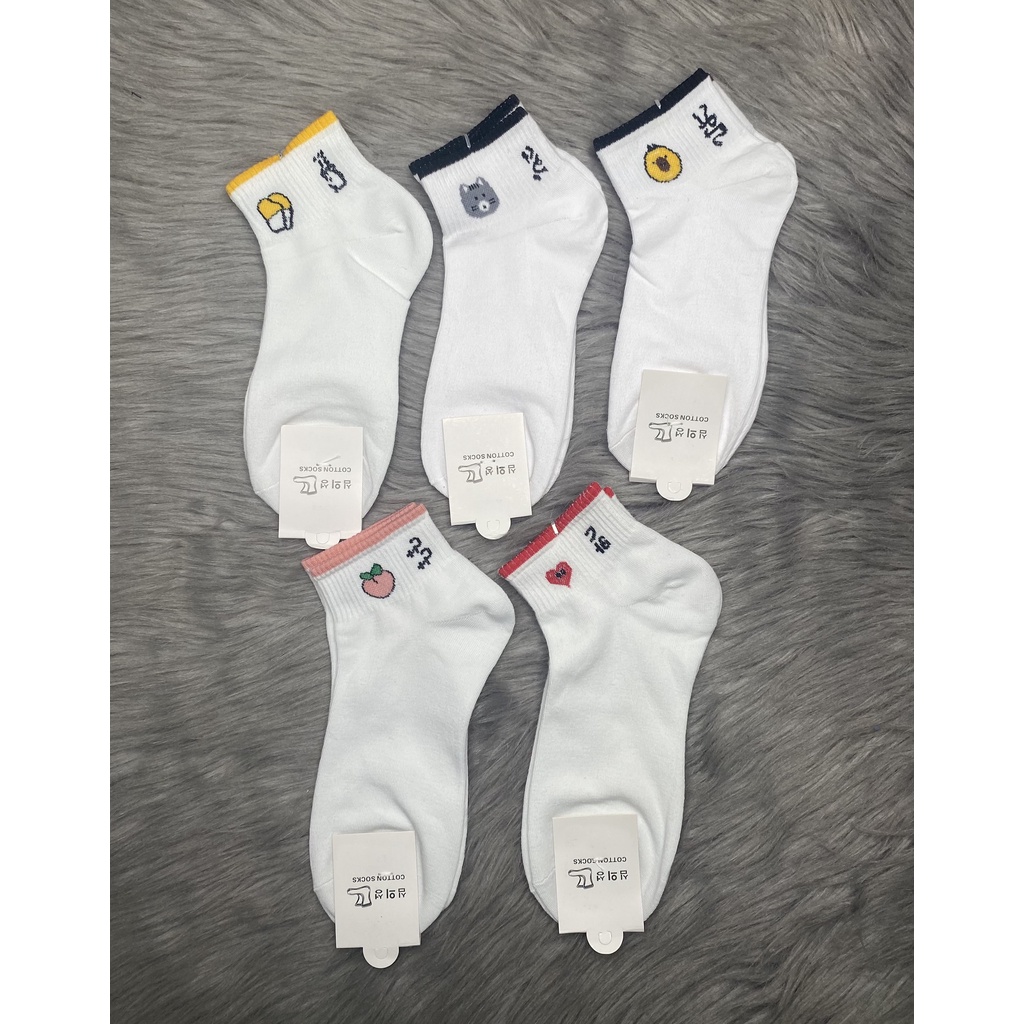 Combo 5 và 10 đôi tất vớ nữ hình ,  được chọn hình , vải thun Cotton ( mode Hàn Quốc ) ảnh thật ,bảo đảm giao giống ảnh