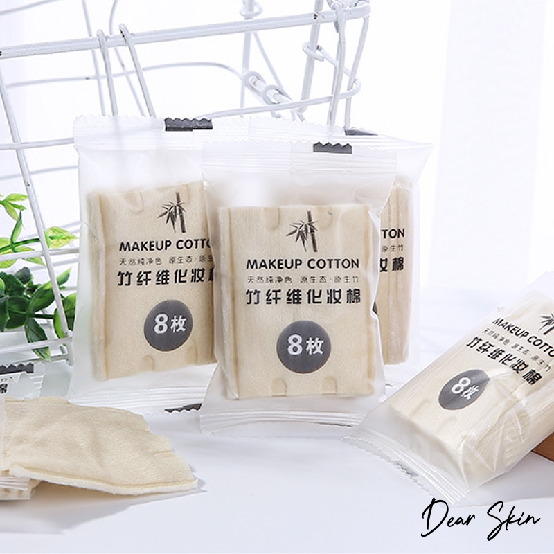 Bông tẩy trang 3 lớp cây tre cotton được làm từ 100% cotton tự nhiên, an toàn cho da