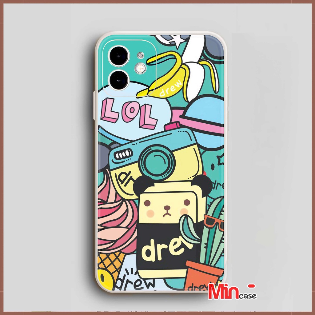 Ốp lưng iPhone Drew cá mập cạnh viền vuông Silicon mềm dẻo bảo vệ camera cho iphone 6/6s/7/8/X/XS/XR/11/12/13 Pro Plus M