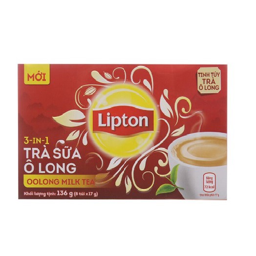 1 hộp trà Lipton vị olong sữa 3in1 136g