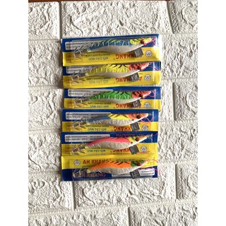 Tôm câu mực, tôm giả câu mực bọc áo vải kim tuyến nhiều màu ( tôm 35 )