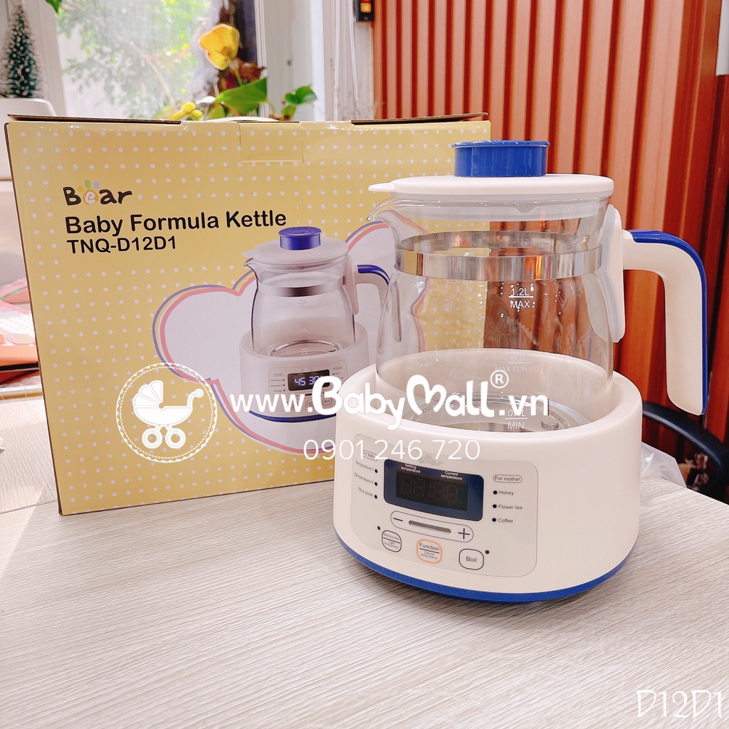 Máy Đun Nước Bear Đa Năng Thông Minh Khử Clo Pha Sữa An Toàn Cho Bé - D12D1