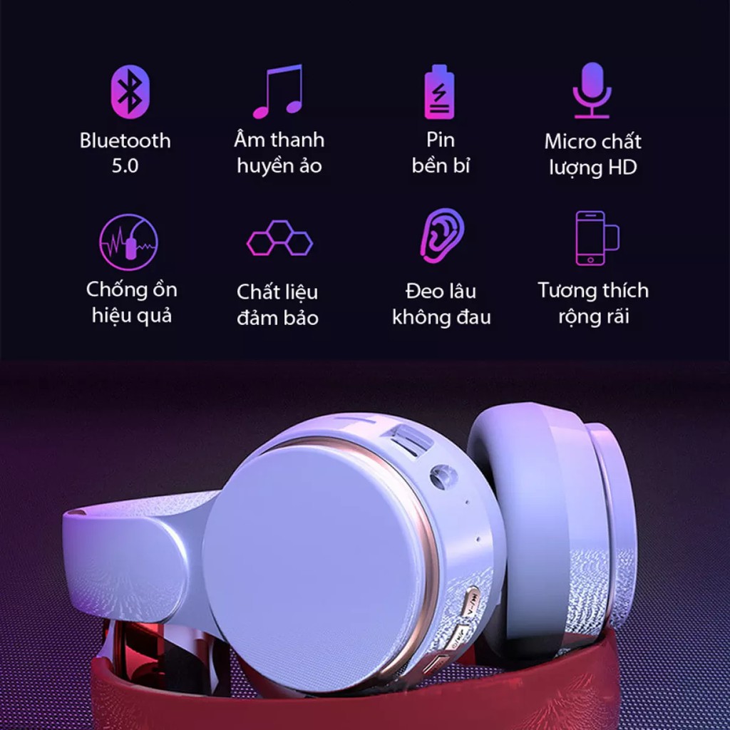 Tai nghe Bluetooth chụp tai không dây XBass T7, tai nghe bluetooth có mic đàm thoại cực hot với chip bluetooth 5.0 mới