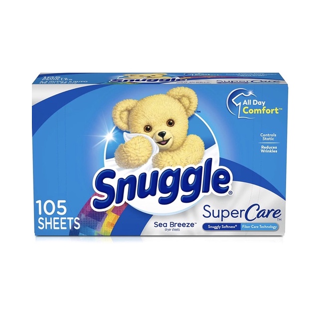 Giấy thơm quần áo Snuggle hộp 105 tờ / Super Care/ mùi thơm dịu nhẹ, tươi mát