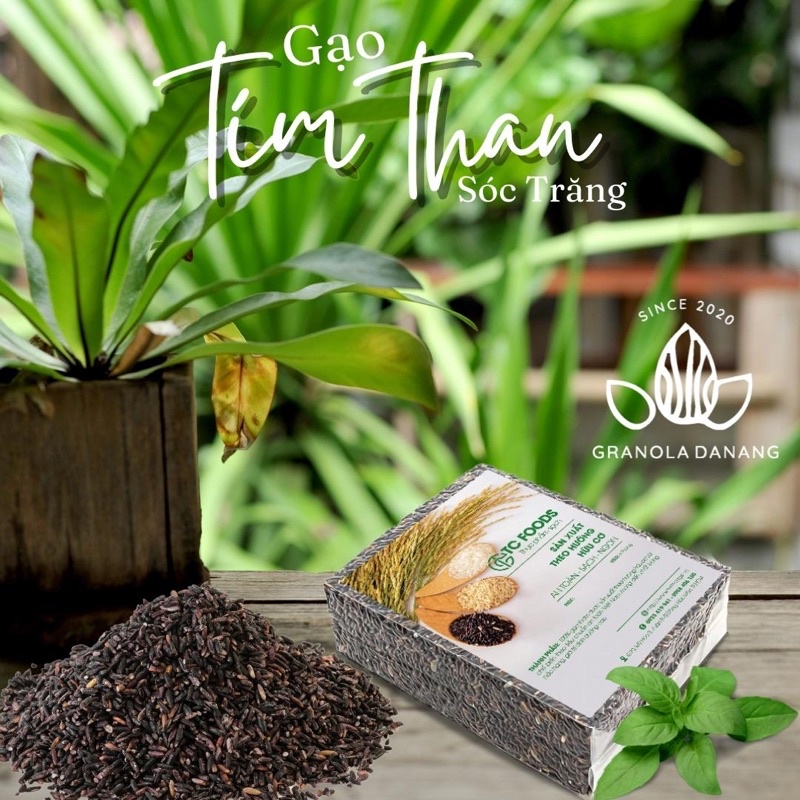 Gạo lứt tím than hữu cơ 1kg - Ngon dẻo - Phù hợp với người ăn kiêng, tiểu đường