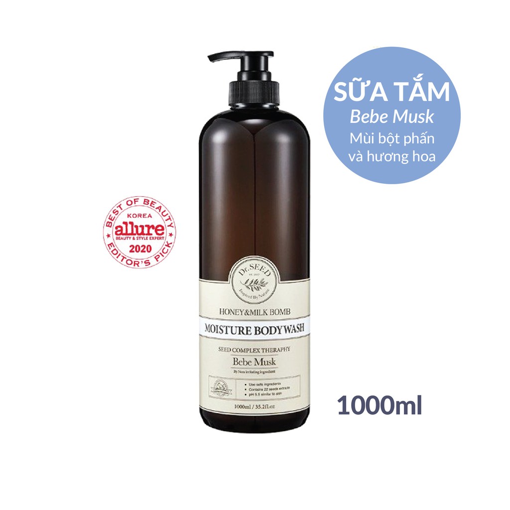 Sữa Tắm Trắng Da Toàn Thân DR SEED Honey & Milk Bomb Moisture Bodywash Chiết Xuất Sữa Và Mật Ong Hương Nước Hoa