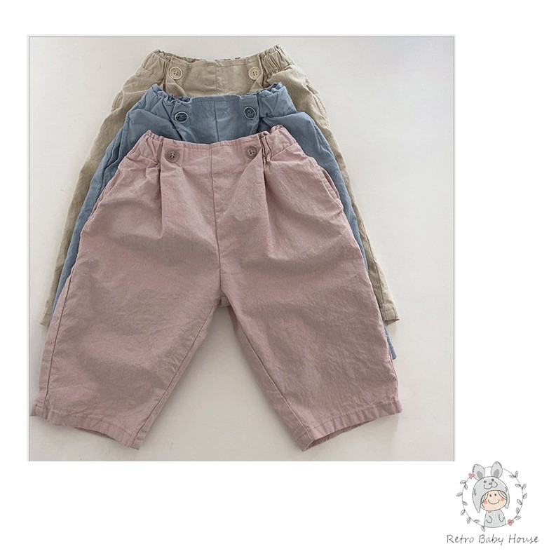Quần ngố chất kaki mềm mịn thoải mái cho bé trai và bé gái - Hàng quảng châu _ Retro baby house