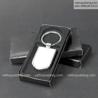 Phôi móc khóa kim loại chữ nhật bo