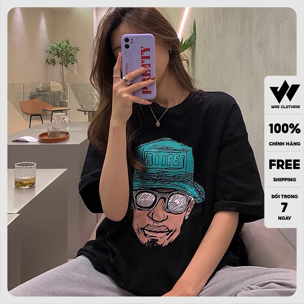 Áo phông nữ WIIS unisex form rộng tay lỡ cotton ALLFE thời trang nam nữ ulzzang
