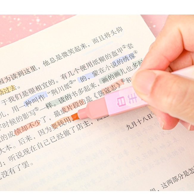 Bộ 6 cây bút đánh dấu ghi chú màu Morandi mềm mại dành cho học sinh và nhân viên văn phòng
