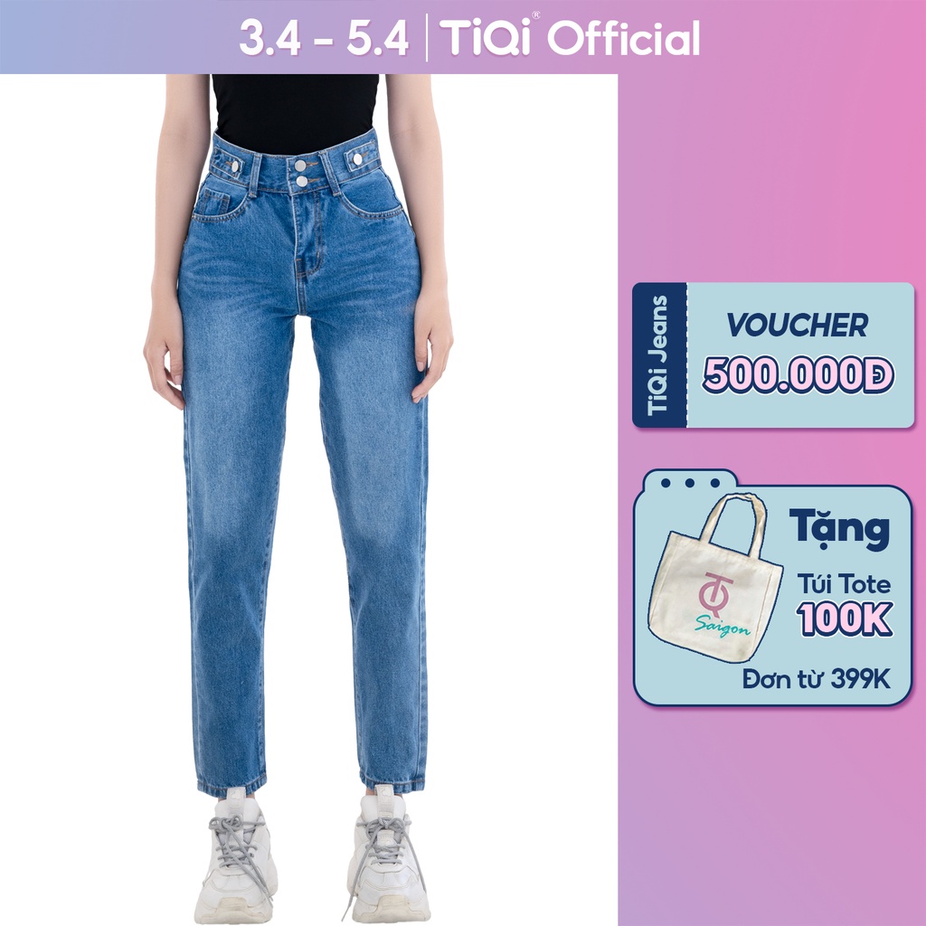 Quần baggy jeans nữ TiQi Jeans phong cách Hàn Quốc B1-173