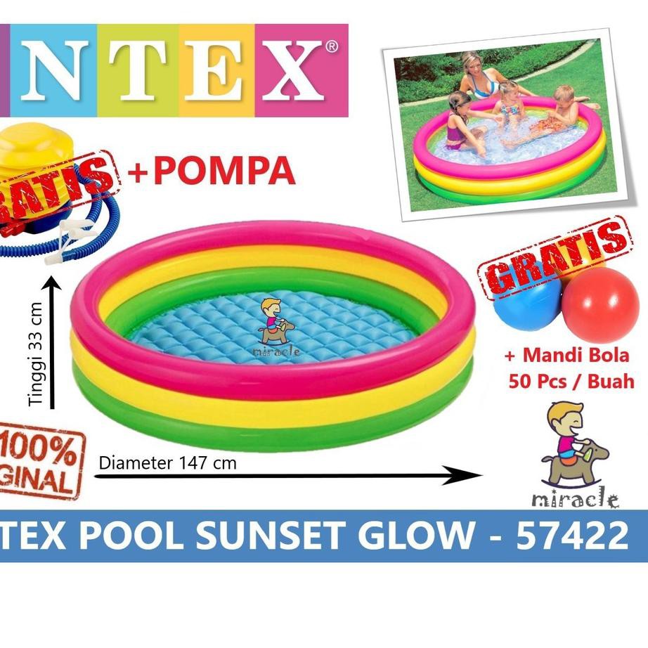 ♘ Hồ Bơi Trẻ Em 147cm x33cm INTEX Sunset Phát Sáng 57422 ✈