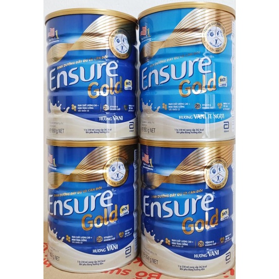 Sữa Bột Abbott Ensure Gold HMB Hương Vani , Vani ít ngọt 850g Hộp( Date mới nhất 2024)