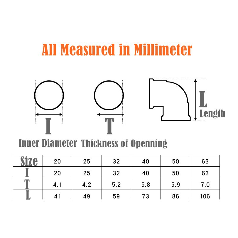 Set 5 đầu nối ống nước vuông góc 90 độ 20mm - 40mm dùng cho bể cá