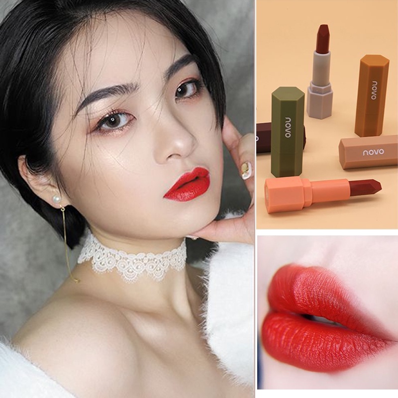 Son Lì NOVO5272 Với 6 Màu Tinh Tế Giúp Trang Điểm Dễ Dàng Và Lên Màu Tự Nhiên