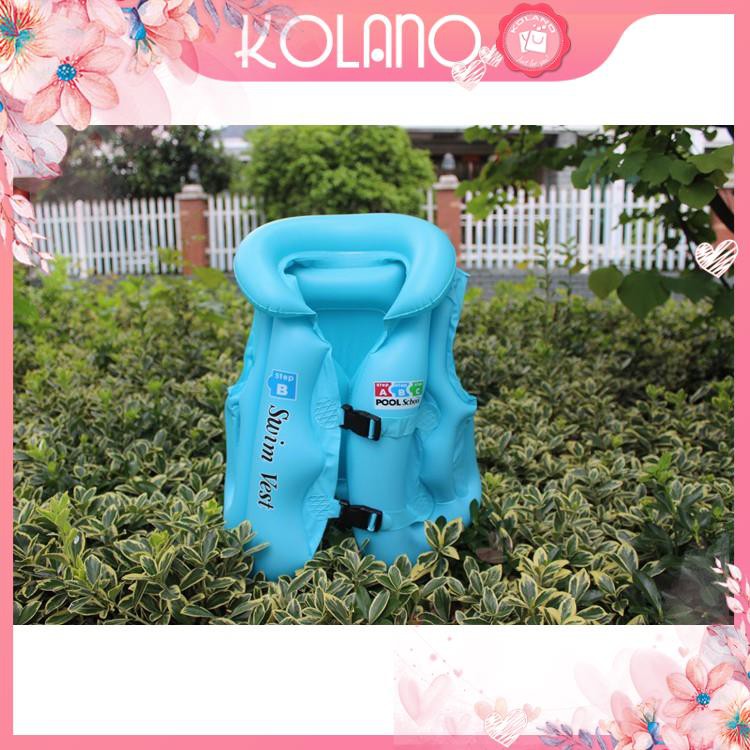 Áo Phao Bé Gái Bé Trai Tập Bơi KOLANO Có Khóa Cài An Toàn Cho Bé Size S 1 - 6 Tuổi SS-001097 [Tặng Bơm Phao]