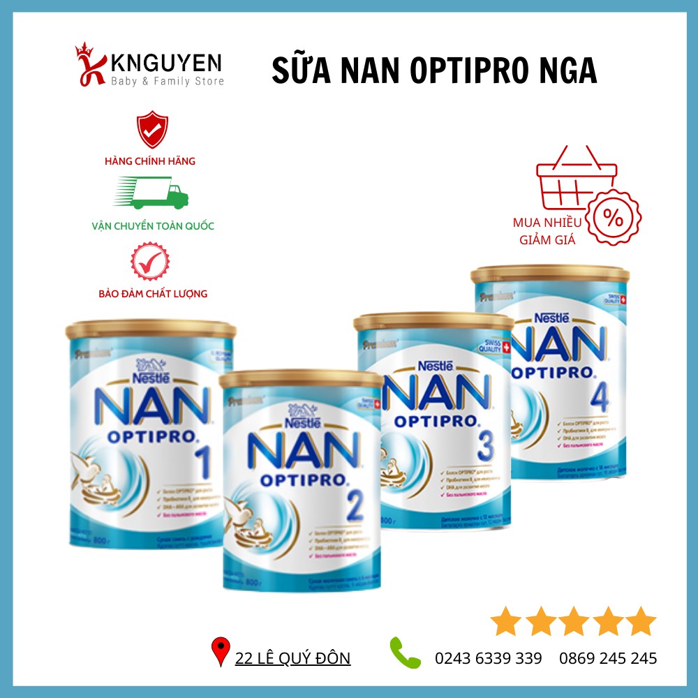 [HÀ NỘI] (Sỉ_ Lẻ) [Date mới] Sữa Nan Nga Xách Tay Đủ Bill 800g Các Số 1, 2, 3, 4 [Hàng có sẵn]