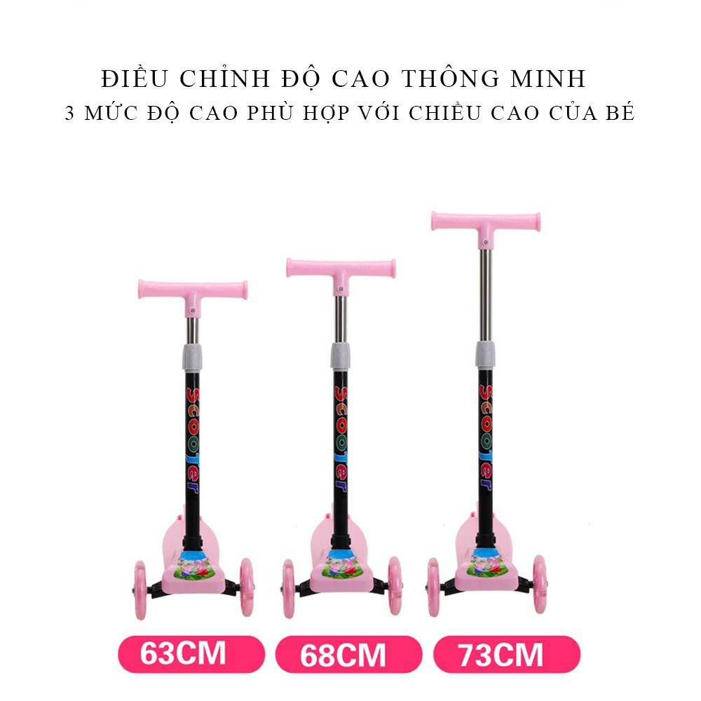 Xe trượt scooter 3 bánh có đèn cho bé