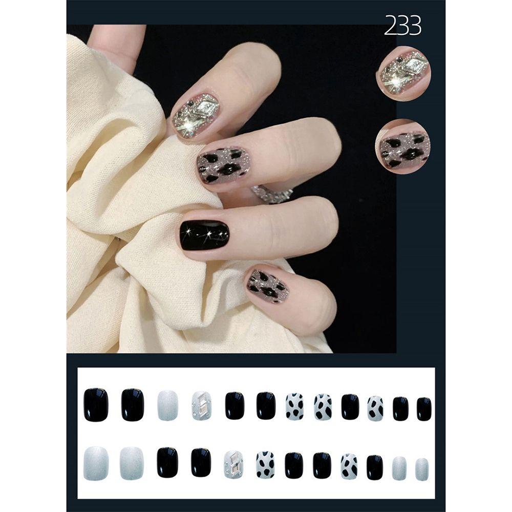 MIHAN1 Hộp 24 Móng Tay Giả Đầu Tròn / Vuông Che Phủ Toàn Diện