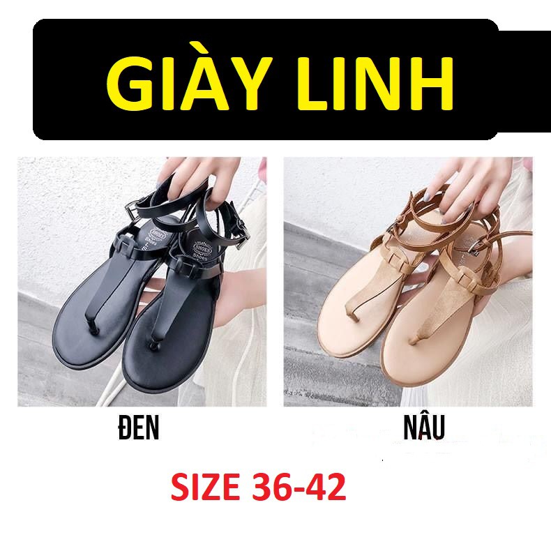 GIÀY SANDAL NỮ ĐẾ THẤP KẸP CHÉO CỔ CHÂN sz 35-42