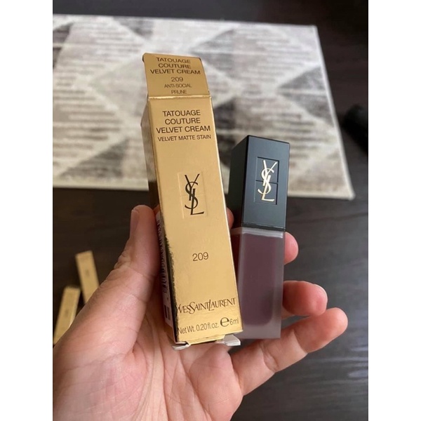 Son Ysl Tatouage Couture Velvet Cream Matte Lip Stain 209 Anti-Social Prune