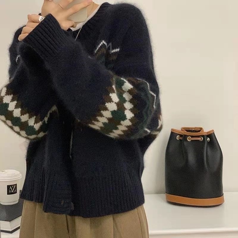 Áo khoác Cardigan dệt kim dáng rộng thiết kế mới thời trang mùa xuân dành cho nữ