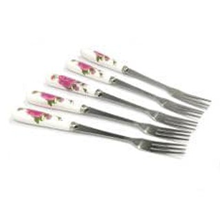 Bộ thìa dĩa inox cán sứ siêu sang chảnh
