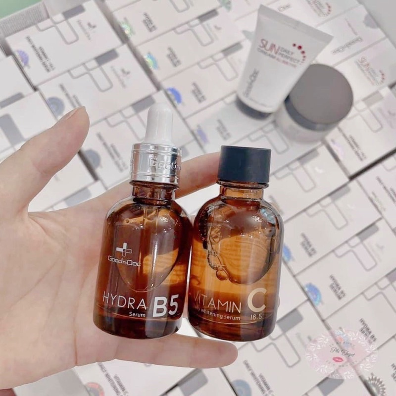 Serum Dưỡng ẩm phục hồi, sáng da GoodnDoc Hydra B5/Vitamin C 30ml