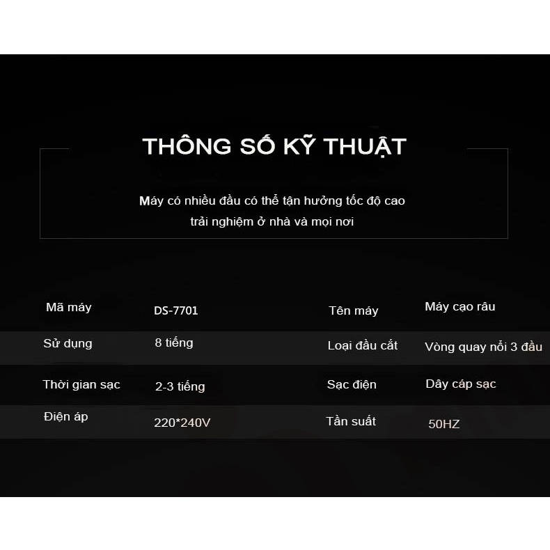 Máy Cạo Râu Đa Năng Chống Nước SHAVER 4D -  Máy Cạo Râu Cao Cấp Cầm Tay - Dao Cạo Êm, 3 Lưỡi Kép Basic