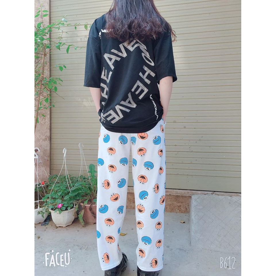 Quần Hoạt Hình Elmo unisex chất liệu thun cotton siêu mát, mịn cực chất, siêu hot năm 2020 (có video thật)
