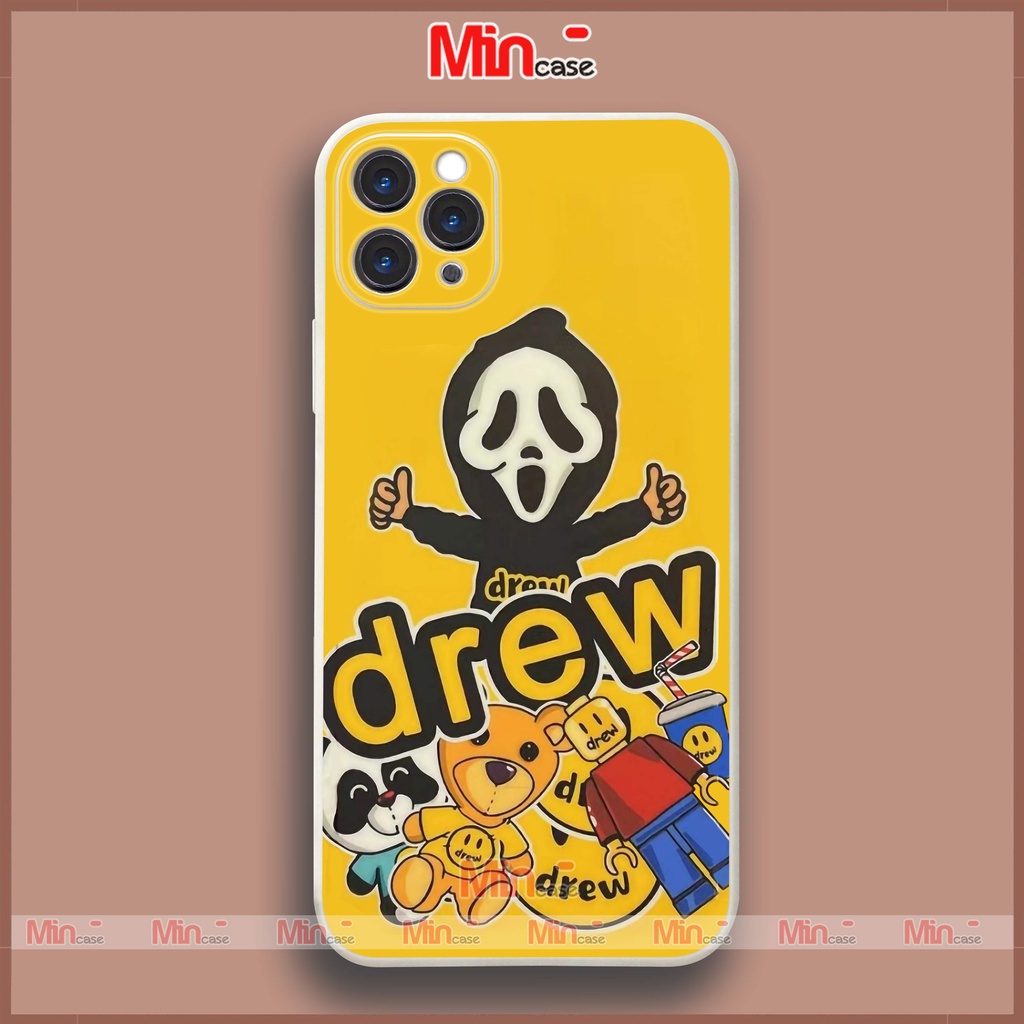 Ốp lưng iPhone Drew cạnh viền vuông silicon mềm dẻo cho iphone 6/6s/7/8/X/XS/XR/11/12/13 Pro Plus Max cute dễ thương đẹp