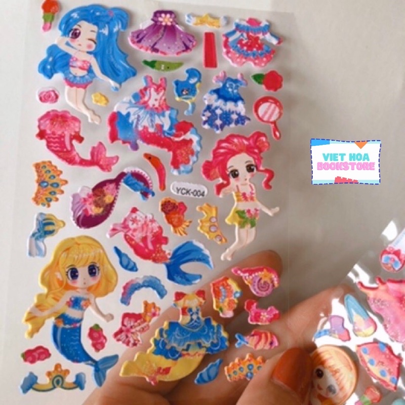 Hình dán nổi 3D thời trang búp bê, công chúa _ Sticker 3D