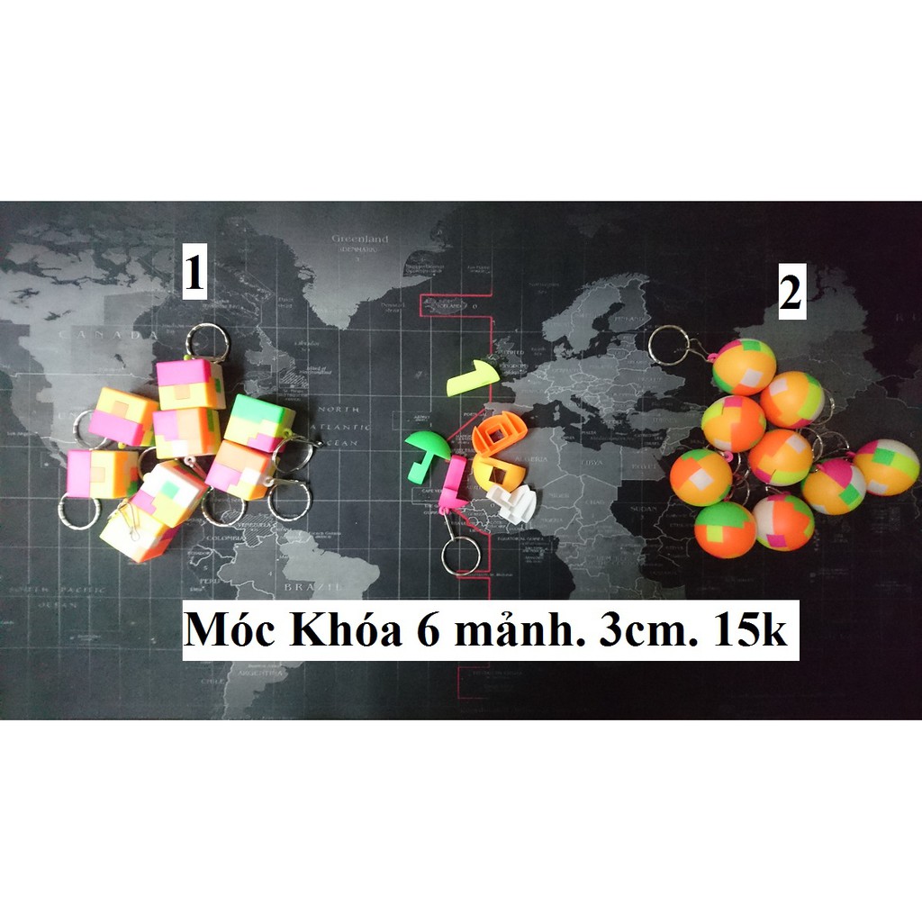Phụ kiện Rubik. Keychain 6 mảnh 3cm