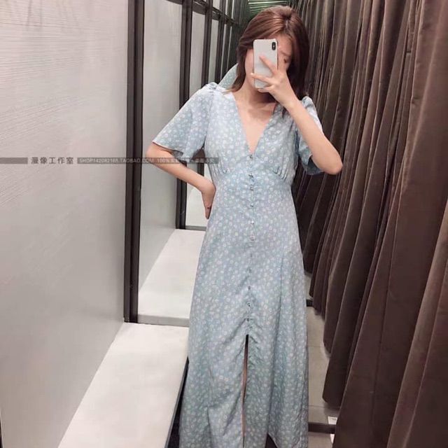 A596 #zara ĐẦM MIDI HOA NHÍ CÁNH TIÊN ✖️ #350k