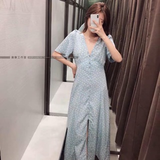 A596 #zara ĐẦM MIDI HOA NHÍ CÁNH TIÊN ✖️ #350k