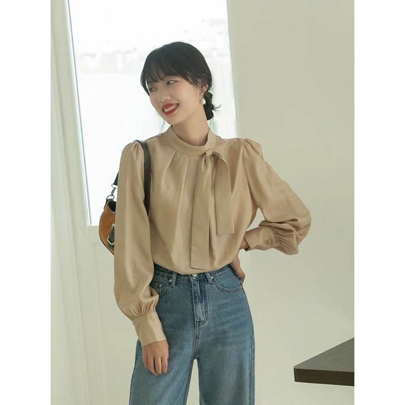 Áo sơ mi nư cổ cao B-A-M STORE