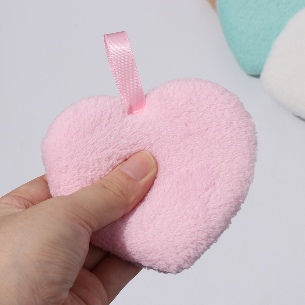 [Hàng mới về] Mút tẩy trang bằng sợi Microfiber thần kỳ thiết kế hình trái tim tiện dụng