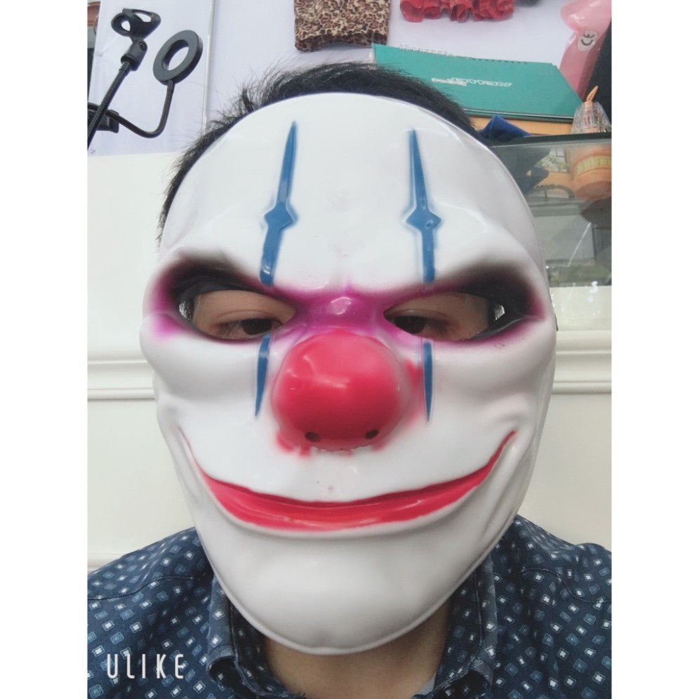 Mặt nạ chú hề Mũi đỏ PAYDAY hóa trang halloween trung thu barbershop