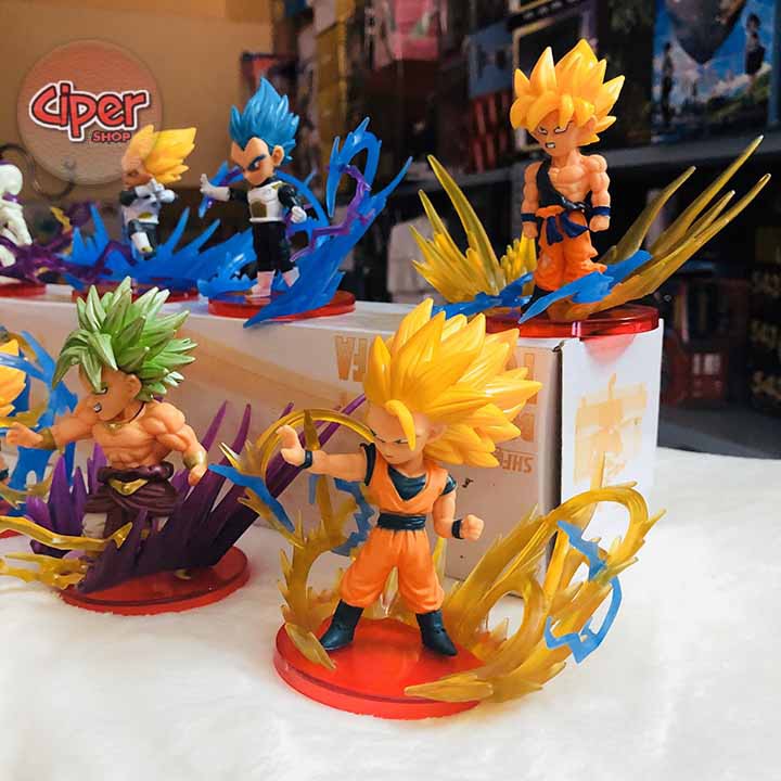 Bộ 9 nhân vật chibi Dragon Ball - hiệu ứng Mô hình Chibi nhân vật trong Dragon Ball - broly songoku vegeta frize