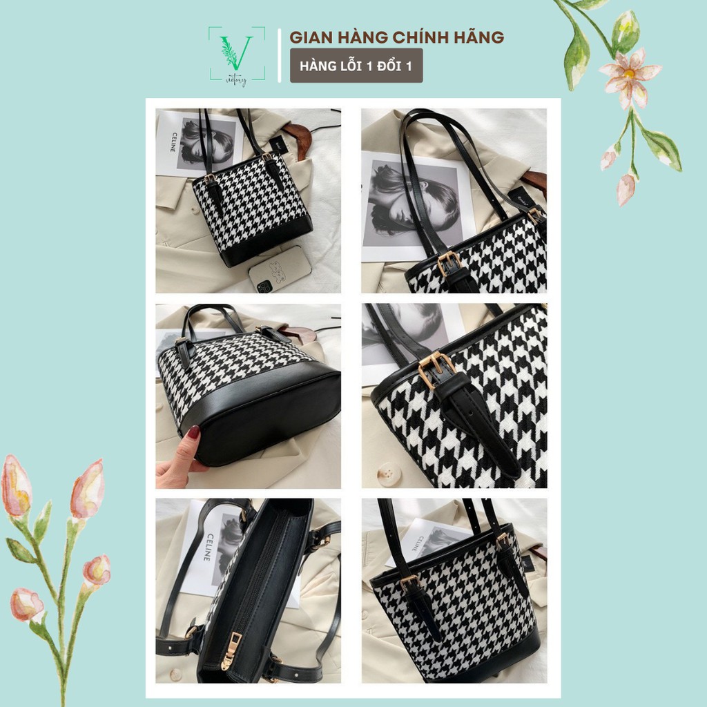 Túi Tote vải, túi xách nữ kẹp nách đeo chéo thời trang công sở Retro Cho Nữ  SKU: 081 - VICTORY BAG STORE