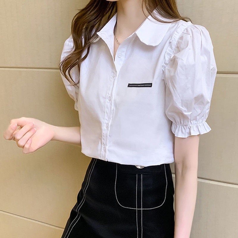 Áo sơ mi IELGY ngắn tay kiểu Pháp thời trang cho nữ