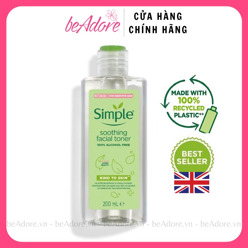 Nước Hoa Hồng Simple Soothing Facial Toner Cân Bằng Cấp Ẩm Cho Da 200ml